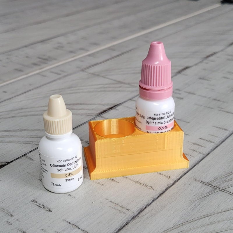 Znet3D Eye Drop Bottle Organizer, 2-Slot Stand (Gold) - Image 5